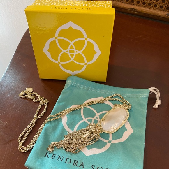 Kendra Scott,Mother of Pearl Gold Pendent Necklace - Picture 4 of 6